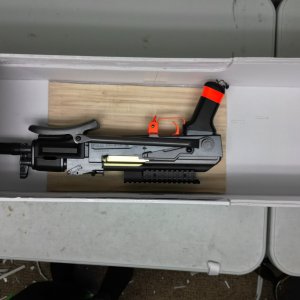 Airsoft gun inside my 10' A-10 warthog!